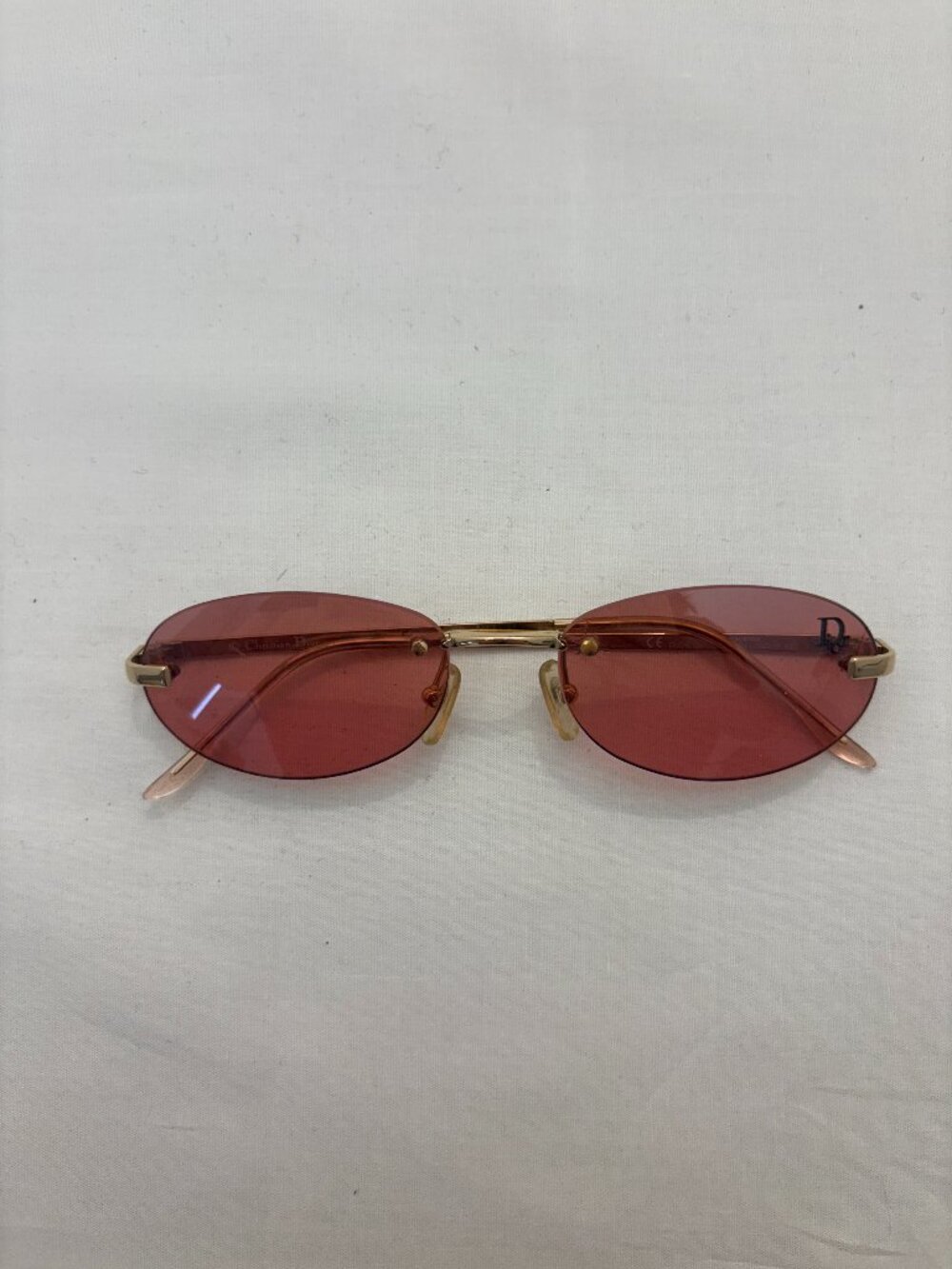 Vintage Christian Dior Rimless Rose Tinted Sunglasses